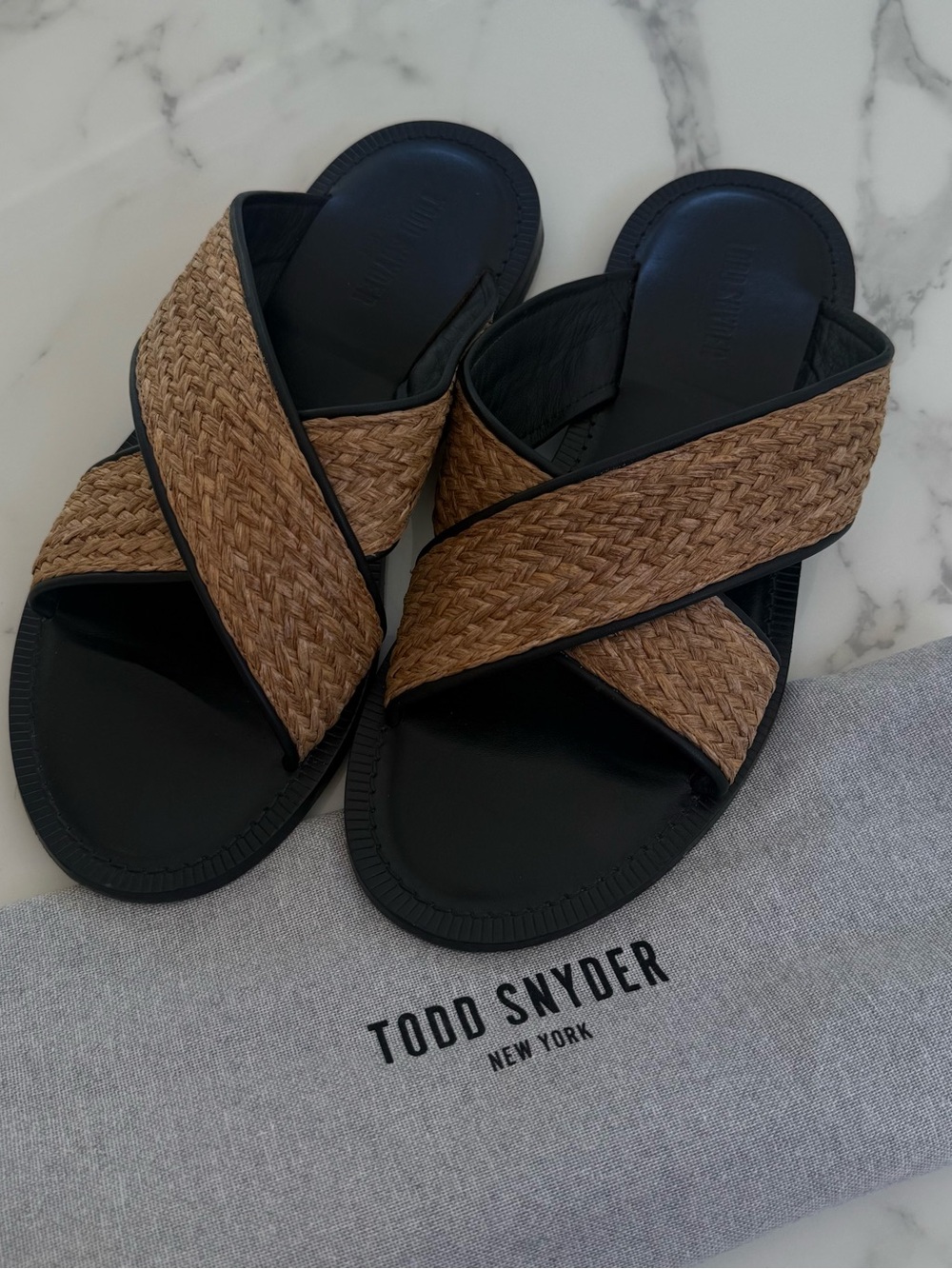 Todd Snyder Woven Cross Over Leather Sandals with Dust bag - Size 10